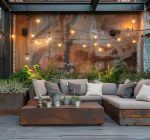Jak urządzić taras w stylu industrialnym z lampami LED w metalicznych odcieniach?