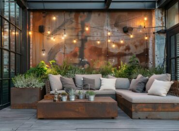 Jak urządzić taras w stylu industrialnym z lampami LED w metalicznych odcieniach?