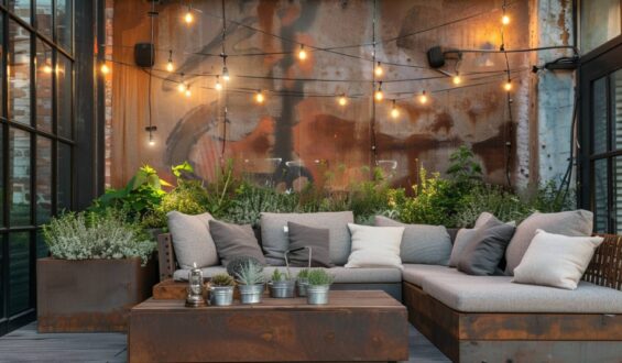 Jak urządzić taras w stylu industrialnym z lampami LED w metalicznych odcieniach?