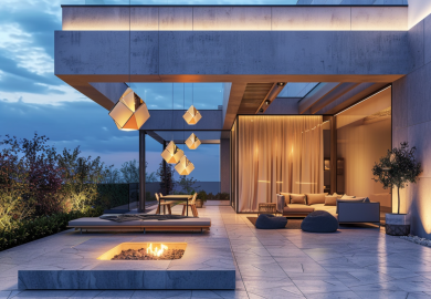 Jak urządzić taras w stylu minimalistycznym z eleganckimi lampami?