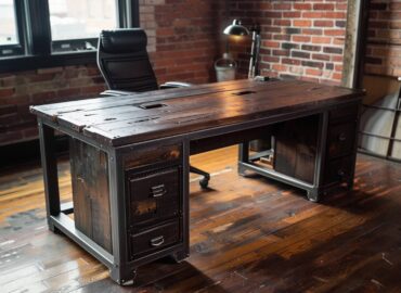 10 inspiracji na renowację biurek w stylu industrialnym.