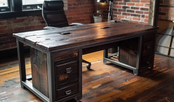 10 inspiracji na renowację biurek w stylu industrialnym.