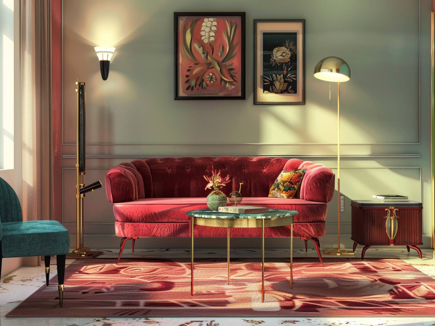 10 inspiracji na urządzenie salonu w stylu vintage z jasnymi kolorami.