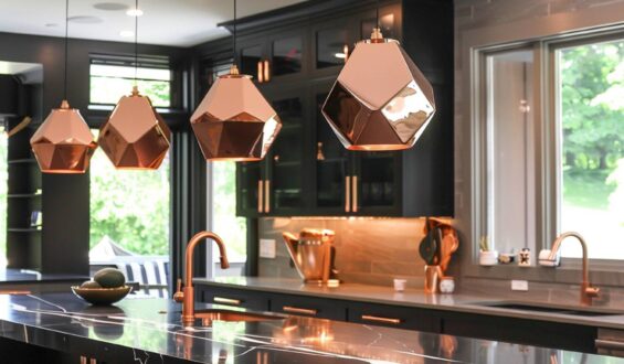Jakie lampy wiszące najlepiej sprawdzą się w kuchniach z akcentami w kolorze miedzi?