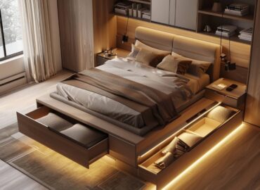 10 inspiracji na urządzenie sypialni z wykorzystaniem mebli wielofunkcyjnych.