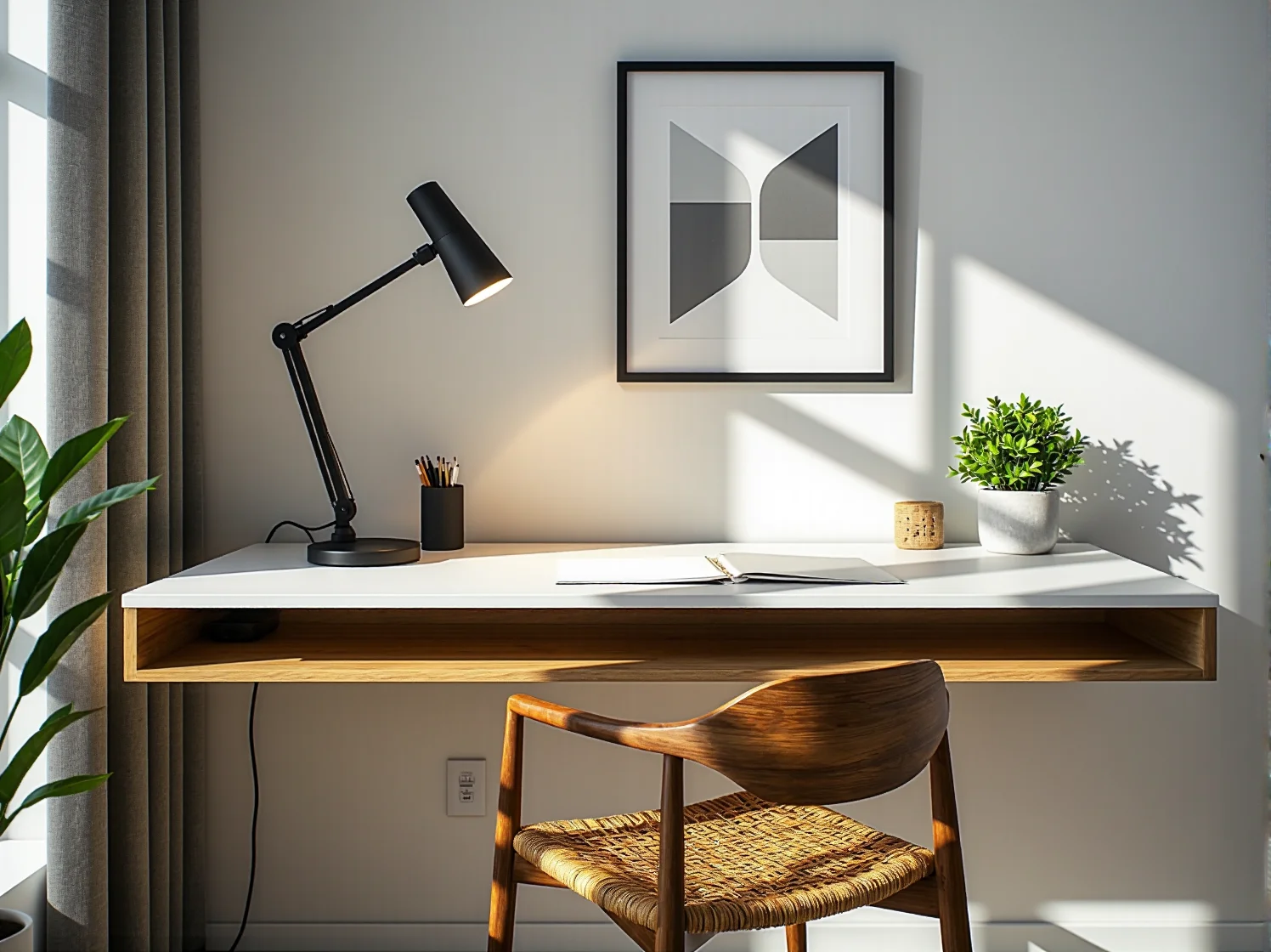 Dekoracyjne podświetlenie LED za zagłówkiem łóżka w małej sypialni tworzące przytulny nastrój.