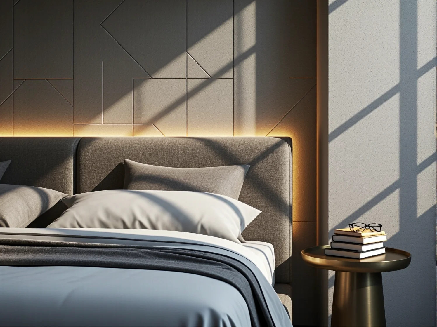 Stylowy design sypialni z łóżkiem inteligentnym idealnie dopasowanym do nowoczesnego wnętrza.