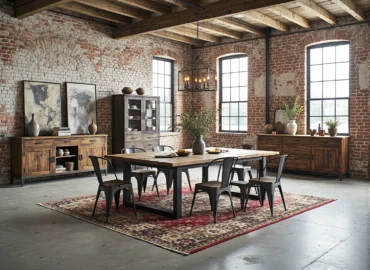 Jak dopasować meble rustykalne do przestrzeni w stylu loftowym? Poradnik