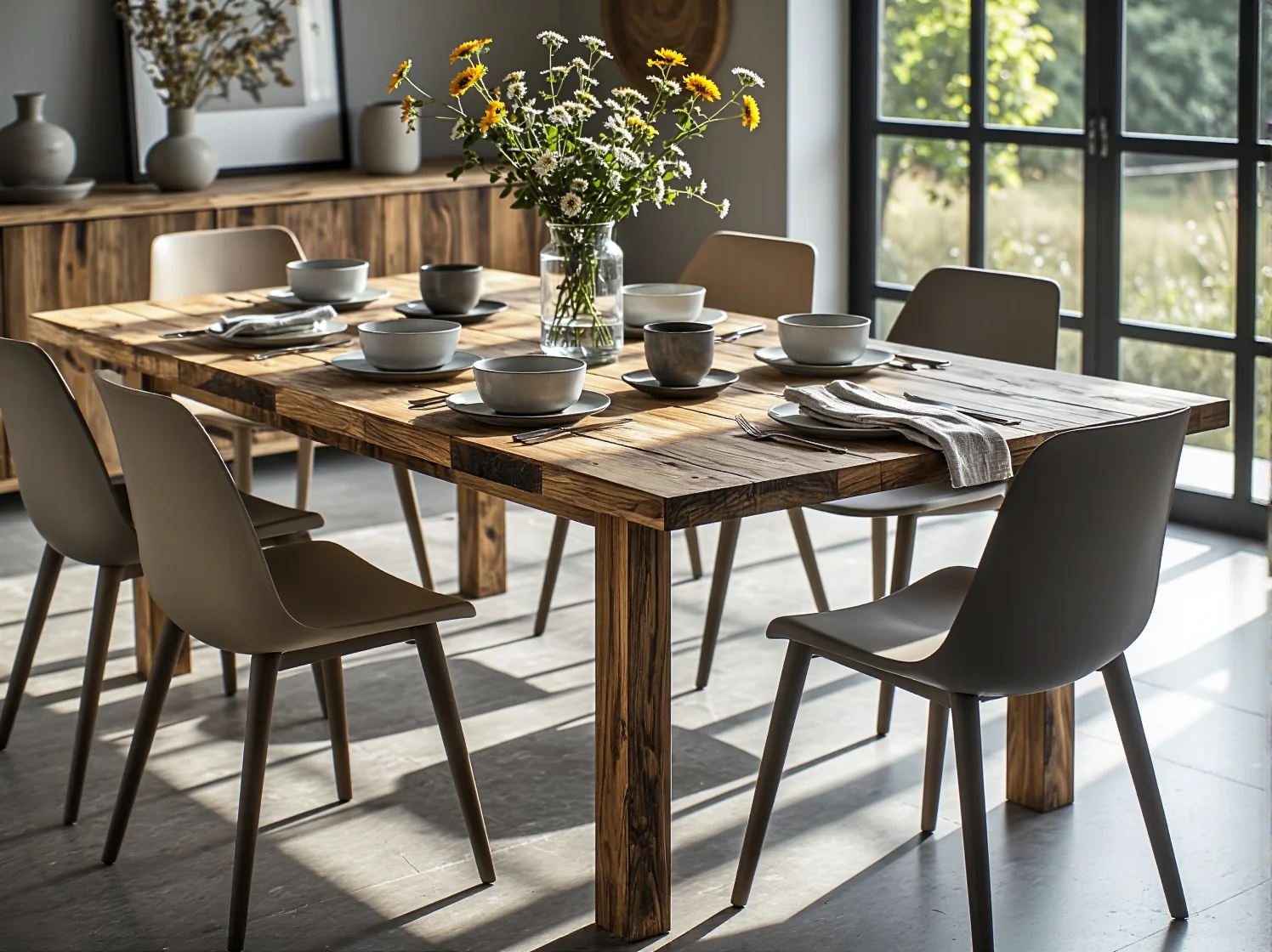 Ekologiczna sofa z materiałów z recyklingu w minimalistycznym pokoju.