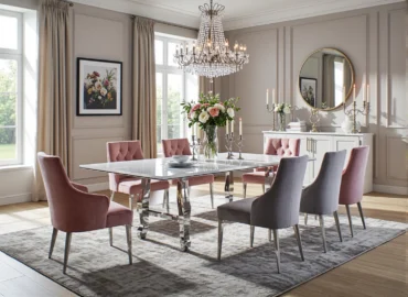 Poradnik: Jak wybrać trwałe stoły w stylu glamour do przestrzeni jadalnych?