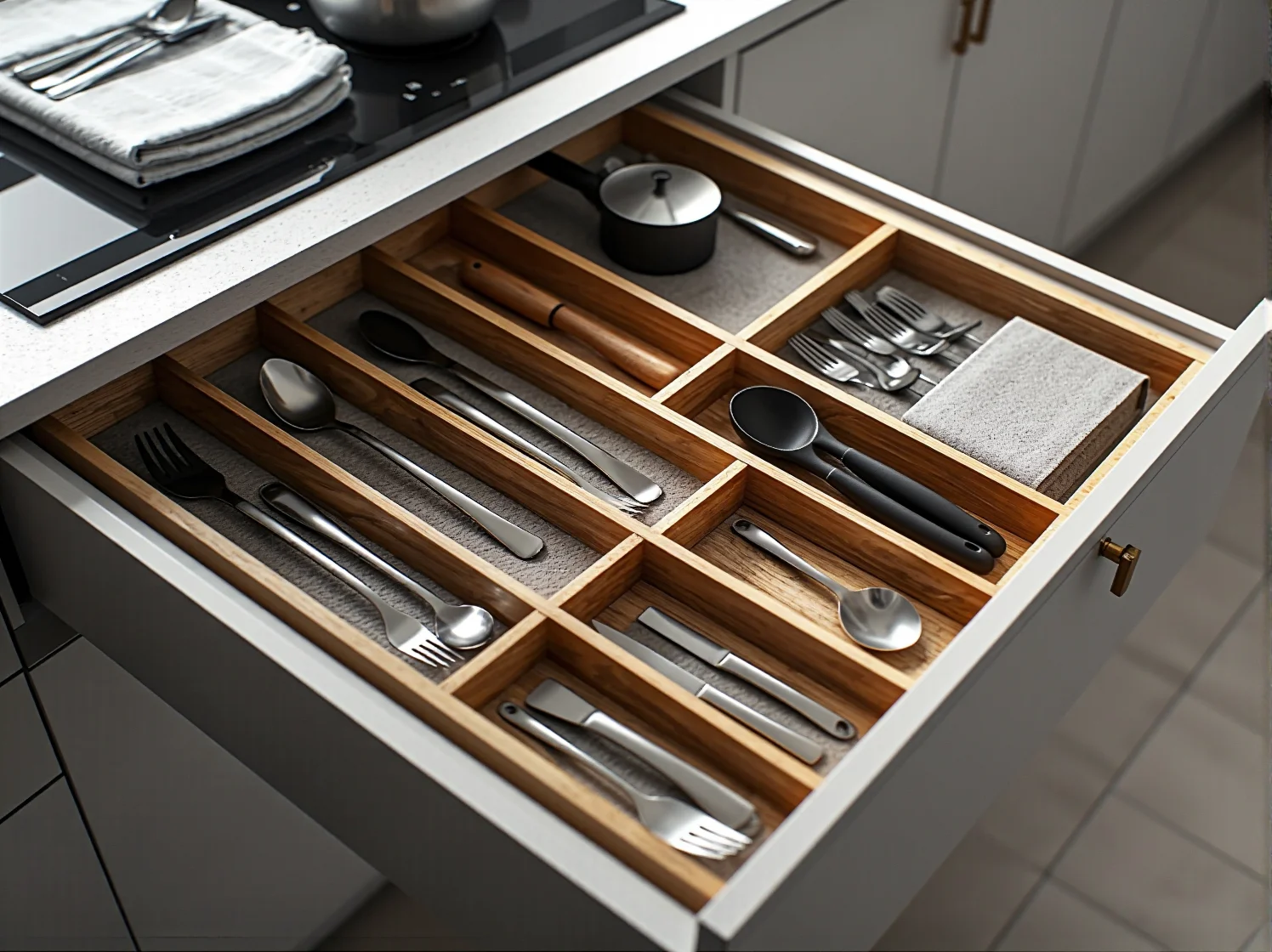 Ergonomiczna kuchnia z zachowaniem zasady trójkąta roboczego