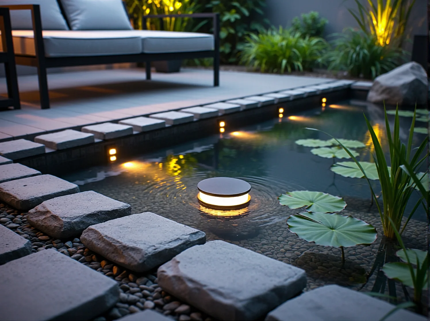 Trendy 2026: inteligentne oświetlenie zewnętrzne LED nad jeziorem tworzące wyjątkowy klimat.