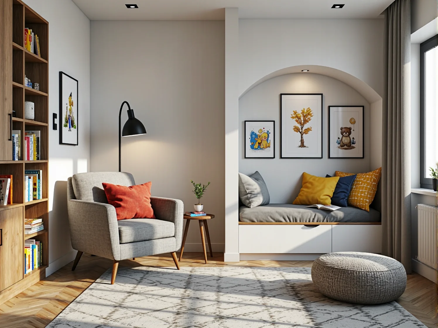 Nowoczesne meble do pokoju rodzeństwa zapewniające prywatność i komfort każdemu dziecku.