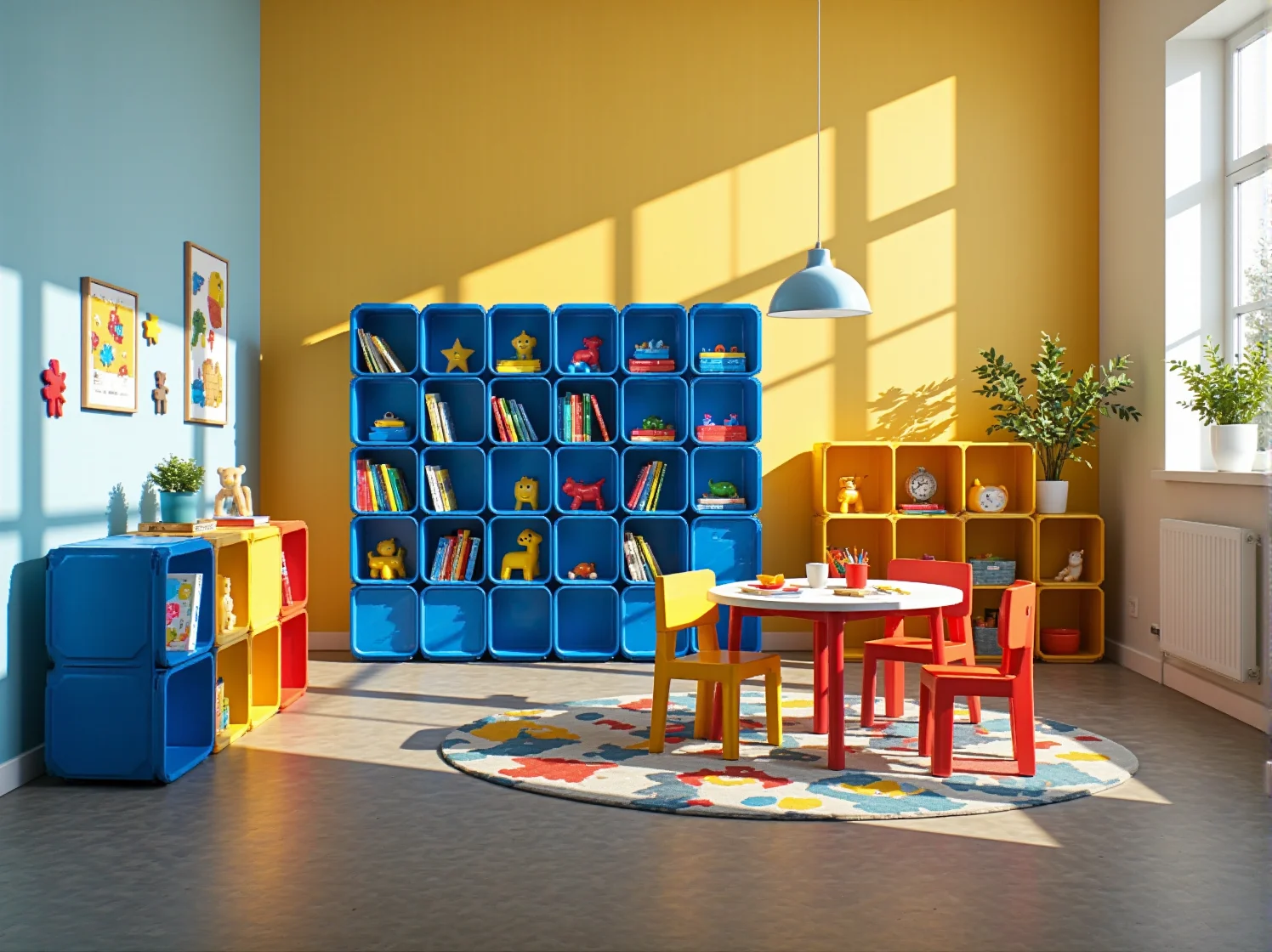 Elegancka komoda wykonana z materiałów z recyklingu w minimalistycznym pokoju.