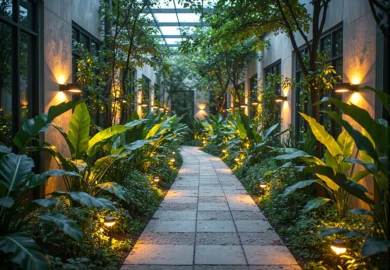 Jakie lampy ogrodowe najlepiej podkreślą piękno ścieżek w ogrodach w stylu tropikalnym?