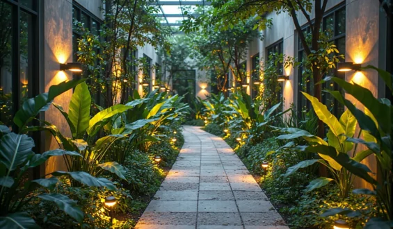 Jakie lampy ogrodowe najlepiej podkreślą piękno ścieżek w ogrodach w stylu tropikalnym?