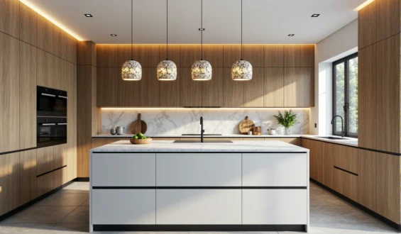 Jakie lampy wiszące najlepiej sprawdzą się w kuchniach z akcentami mosiądzu?