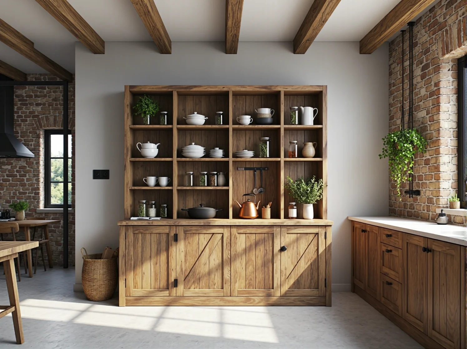 Malowanie szafki ciemną bejcą dla uzyskania autentycznego rustykalnego wyglądu.