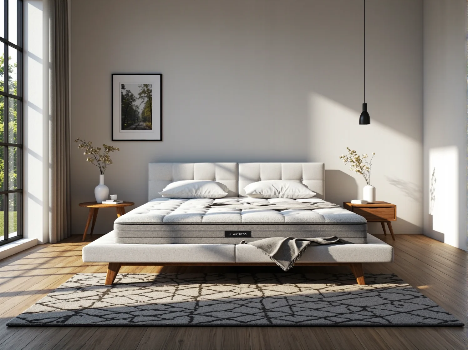 Certyfikat medyczny na materacu potwierdzający ochronę przed roztoczami i drobnoustrojami.