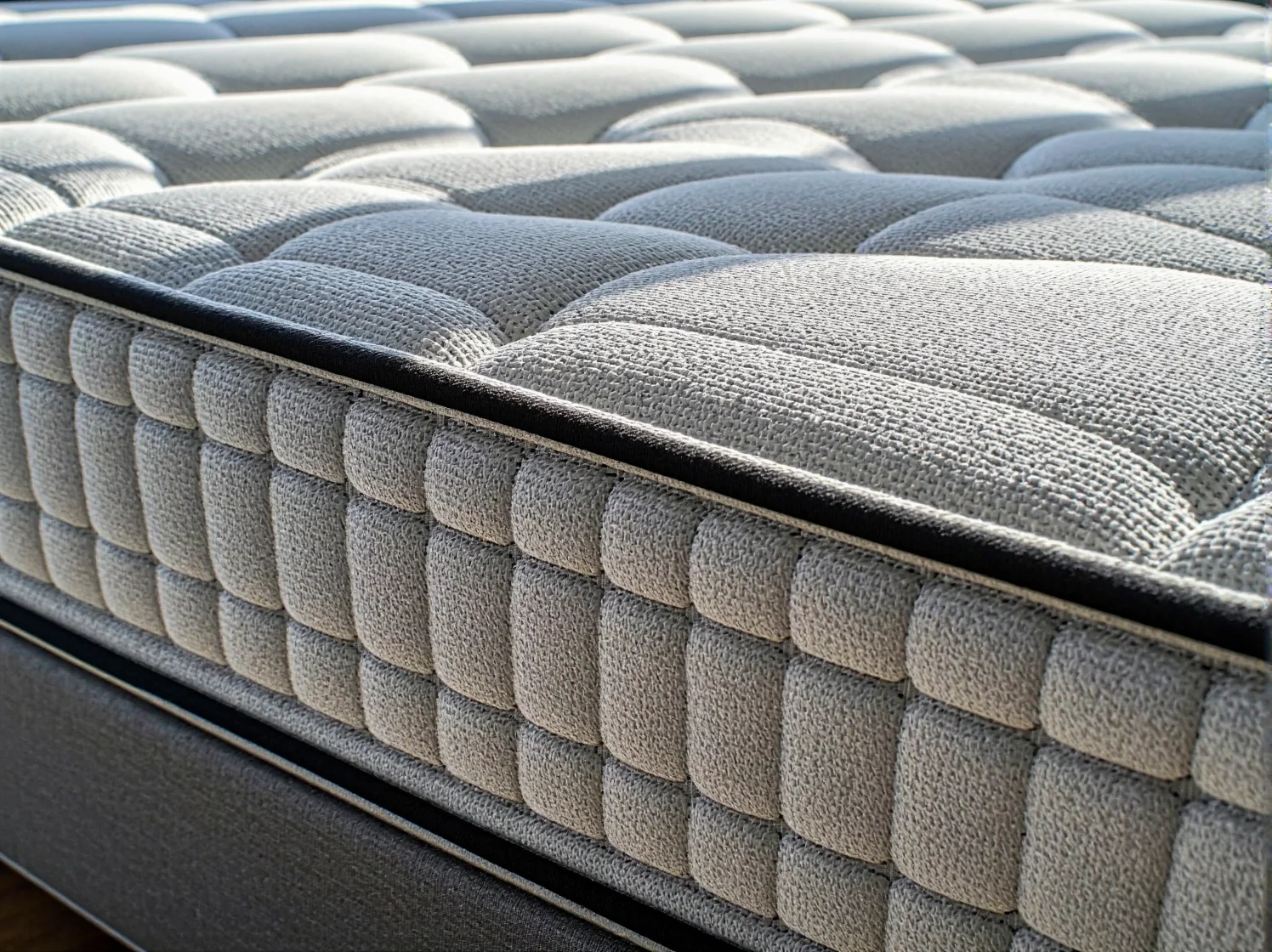 Przekrój materaca lateksowego o właściwościach antygrzybiczych i wysokiej higienie snu.