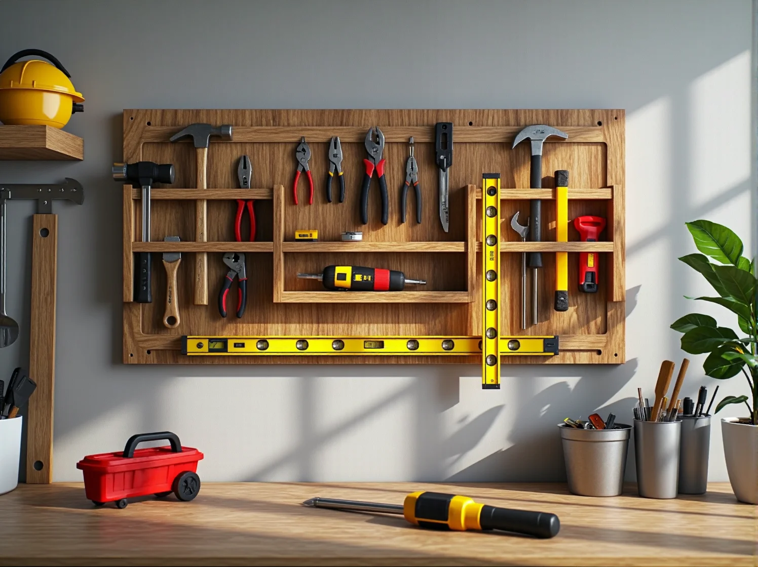 Nowoczesne narzędzia ręczne w organizerze idealne do domowego warsztatu DIY
