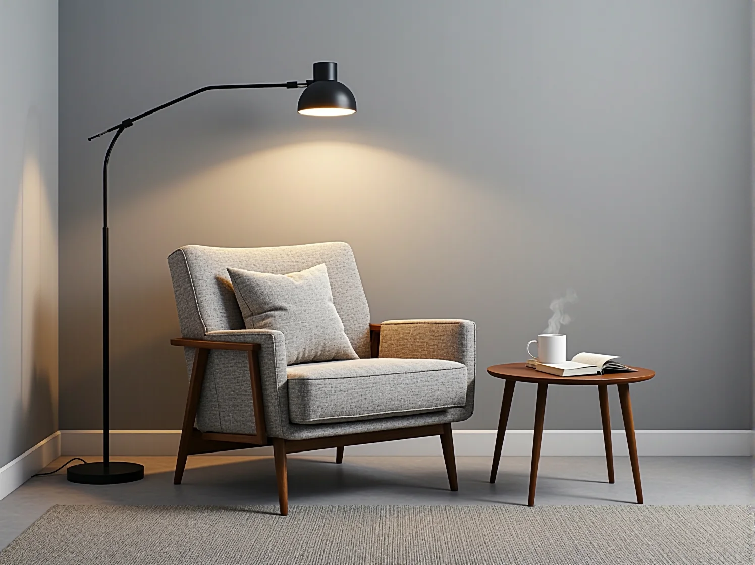 Naturalne materiały wykończeniowe w harmonijnym i użytecznym wnętrzu