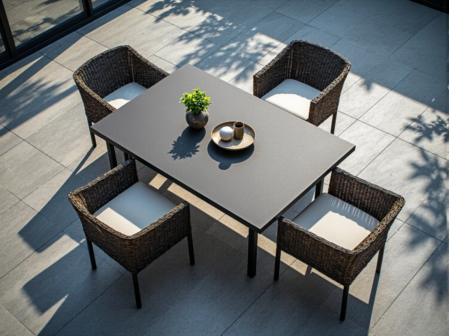 Nowoczesny zestaw mebli ogrodowych z aluminium odporny na pogodę