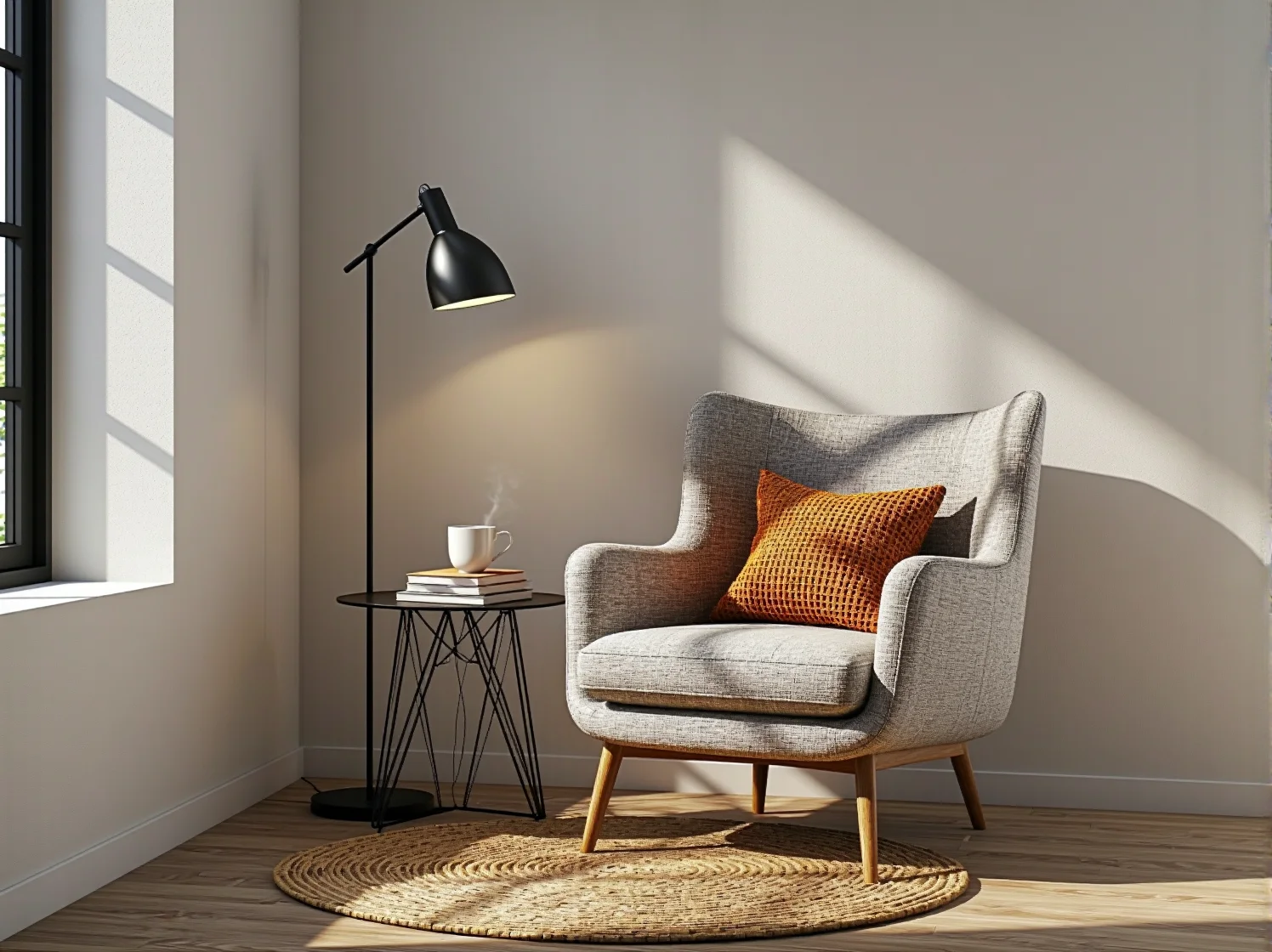 Subtelne profile LED na suficie w wąskim przedpokoju, które dodają głębi i nowoczesnego klimatu.