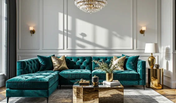 10 przykładów wnętrz z meblami w stylu glamour w małych przestrzeniach