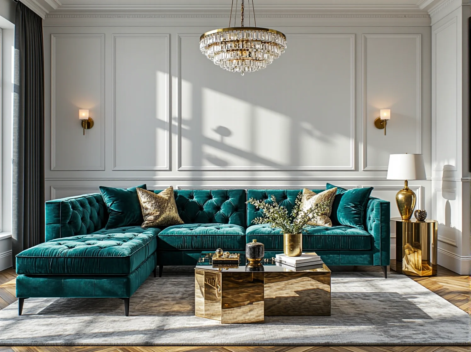 10 przykładów wnętrz z meblami w stylu glamour w małych przestrzeniach