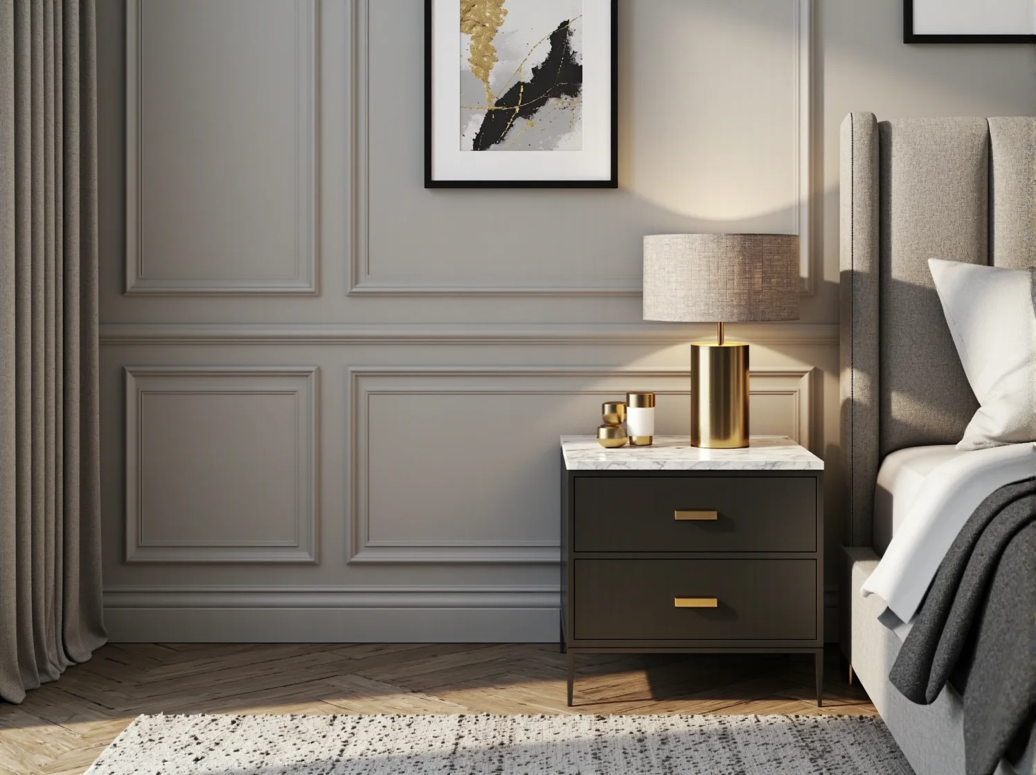 Stolik kawowy ze szklanym blatem i srebrnymi nogami w jasnym pokoju dziennym glamour.