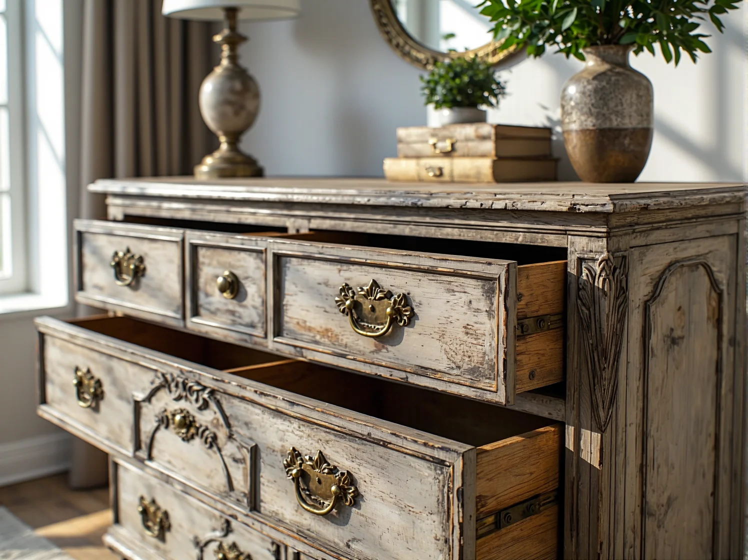 Ręczne szlifowanie starego drewna jako kluczowa technika odnawiania mebli vintage.